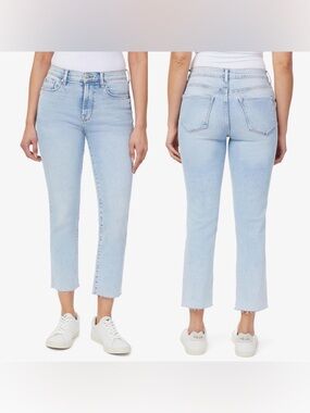 Kensie The Allie Vintage Luxe High Rise Slim Straight Raw Hem Jeans 28